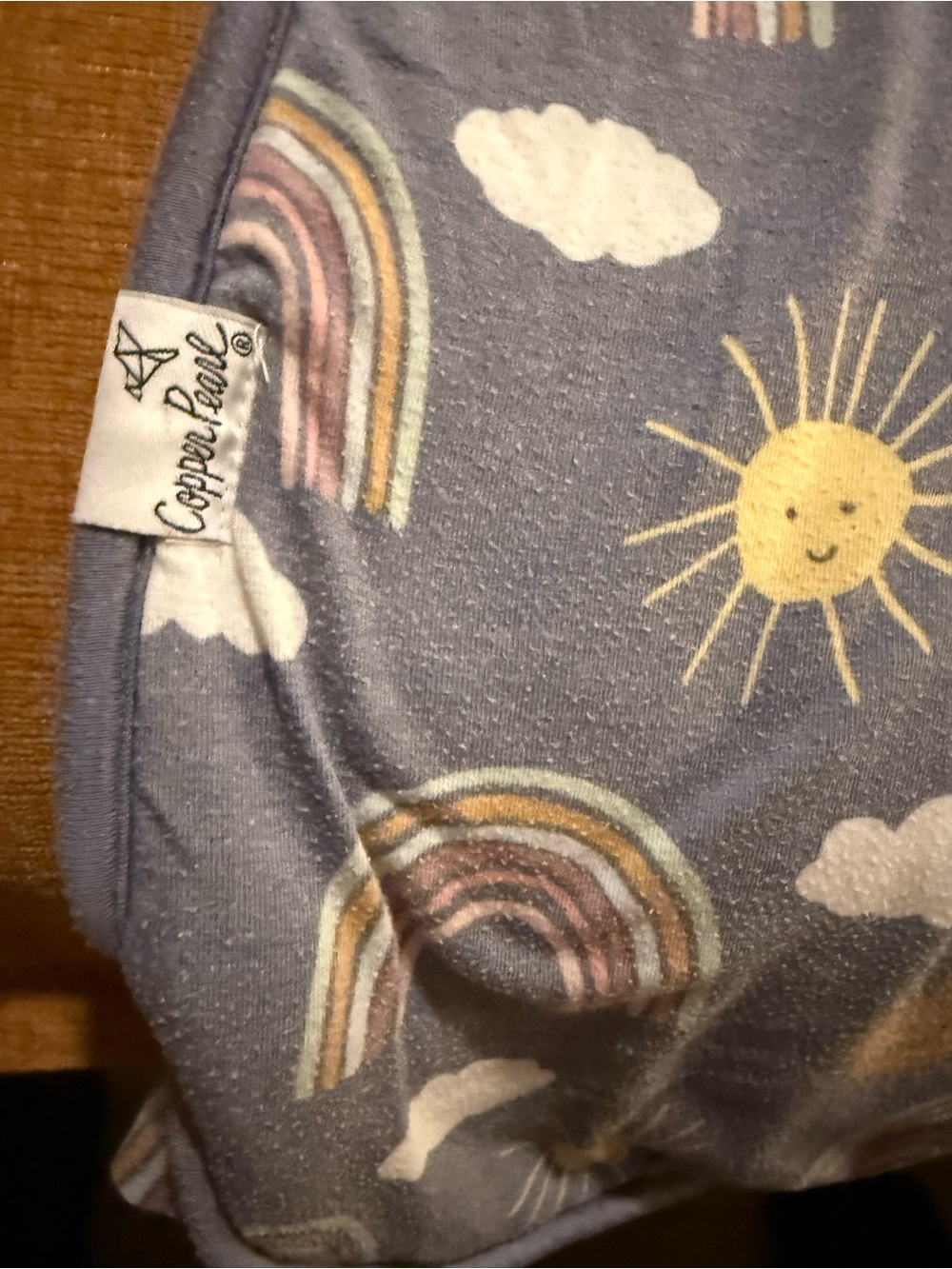 Kids Sleep Sack in Blue with Sun & Rainbow Print - Picture 2 of 4